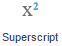 Superscript button