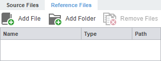 Reference files tab
