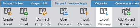 Export glossary button