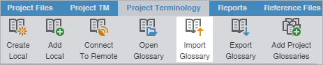 Import glossary button