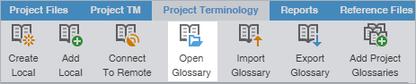 Open glossary button