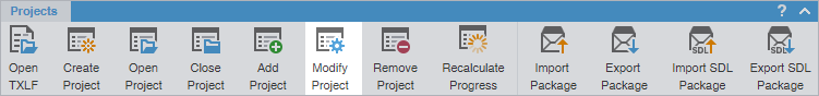 Modify project button
