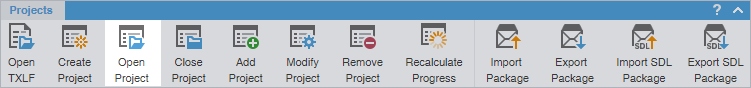Open project button