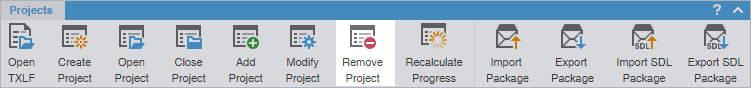 Remove project button