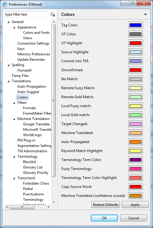 Defining color codes